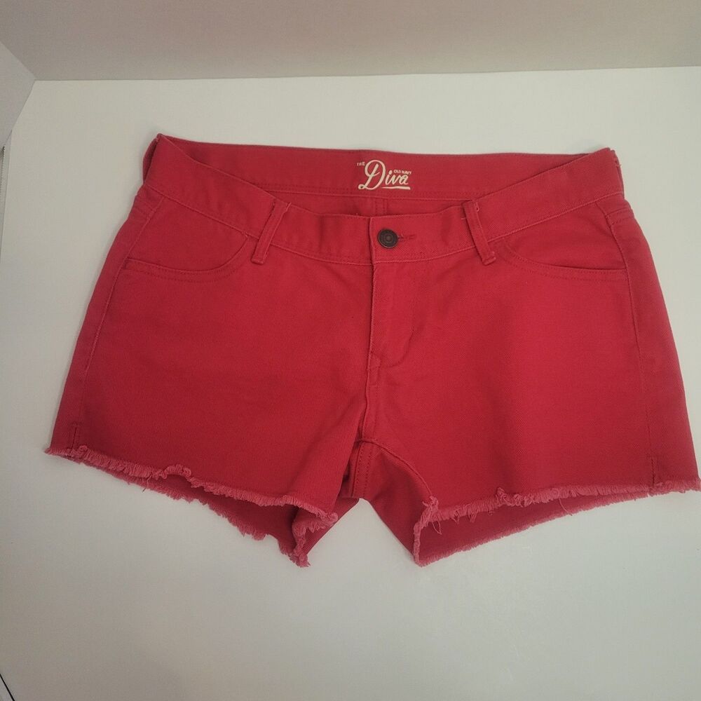 Old Navy Diva Red Cutoff Shorts Women’s Size 2 Frayed Hem 29 Waist‎